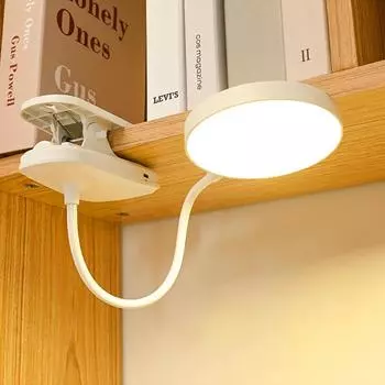 Настольная лампа USB перезаряжаемая настольная лампа с зажимом для кровати, ночник для чтения книг, светодиодный сенсорный светильник с 3 режимами затемнения, защита глаз None Plug