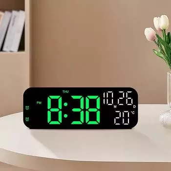 Настольные часы 1 шт. многофункциональный светодиодный цифровой дисплей большой экран многогрупповой будильник 9 дюймов гостиная спальня столешница синий/белый