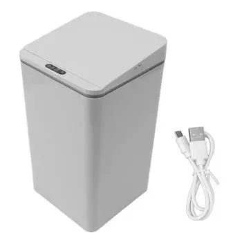 Настольный датчик мусорного ведра USB зарядка складная крышка 9л интеллектуальный индукционный мусорный бак для спальни белый