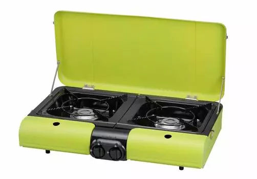 Настольный гриль-барбекю Iwatani Flat Twin Grill CB-TBG-2 зелёный