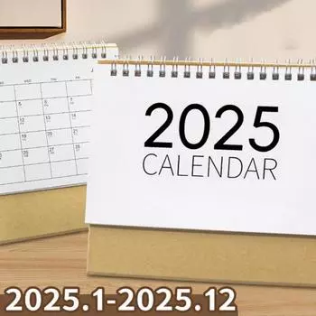 Настольный календарь 2025 года, небольшой, с двойной спиралью, ежемесячный календарь, ежедневник, маркировка событий, настольный календарь для домашнего офиса, школы S