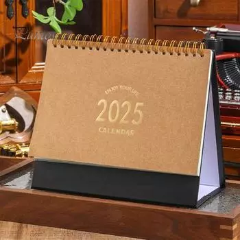 Настольный календарь 2025 года, небольшой перекидной настольный календарь, ежемесячный планировщик для домашнего офиса, аксессуар для планирования и организации розовый