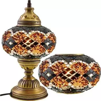 Настольный мозаичный стол, абажур, лампа, ночник
