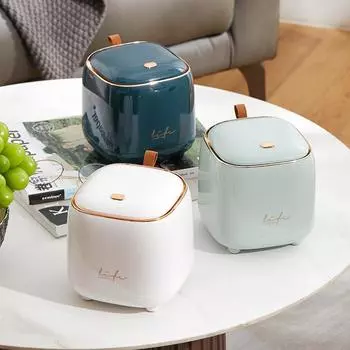 Настольный мусорный бак Mini Light Luxury Press Настольный мусорный бак Настольный небольшой контейнер для хранения 1