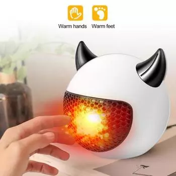 Настольный небольшой обогреватель Plug-and-Play с низким уровнем шума, защита от перегрева, домашний грелка для рук, ног, электрический обогреватель US Plug чёрный