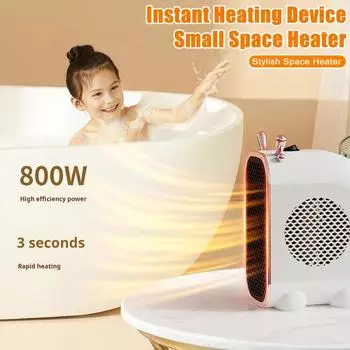 Настольный обогреватель Mini Room Warmer 800W Равномерный быстрый нагрев Низкий уровень шума Безопасный UK циан