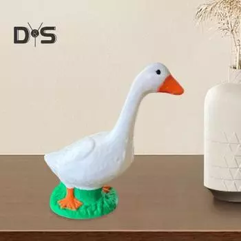 Настольный орнамент в виде гуся, 3D-печатная белая статуэтка гуся, настольная фигурка гуся для книжных полок, прилавков, украшения дома или офиса белый