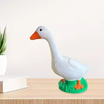 Настольный орнамент в виде гуся, 3D-печатная белая статуэтка гуся, настольная фигурка гуся для книжных полок