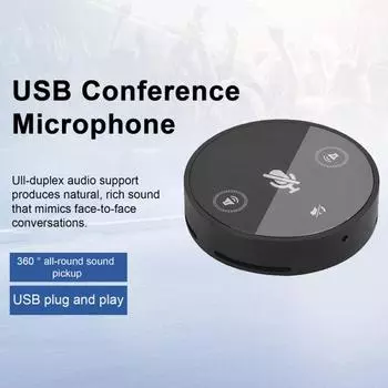 Настольный USB-микрофон с регулировкой громкости динамика. Всенаправленный компьютерный микрофон для ноутбука с функцией Plug-Play и сенсорным сенсором.