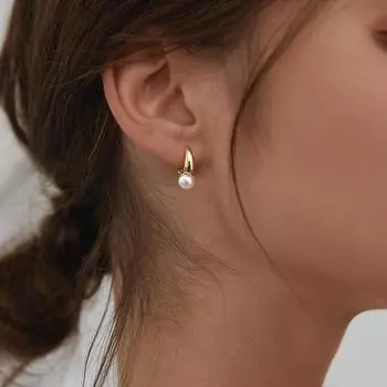Настоящее 14-каратное позолоченное кольцо Aros Mujer Oreja, серьги-подвески из тонкого серебра 925 пробы, ювелирные изделия из 14-каратного золота с жемчугом, драгоценный камень Orecchini, женские украшения золотой