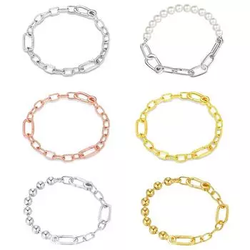 Настоящее серебро S925, браслет Fit Me, оригинальные жемчужные браслеты Me для женщин, ювелирные изделия, подарок любви