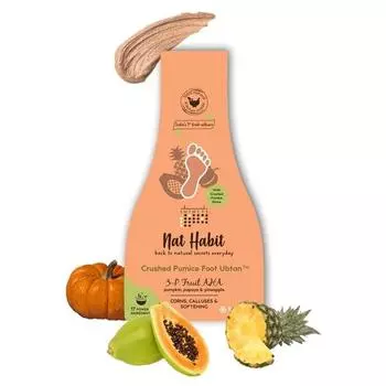 Nat Habit Fresh 3P-AHA Foot Ubtan, скраб для ног с измельченной пемзой | Для облегчения огрубевшей кожи, Глубокое отшелушивание | Предотвращает старение, Единая упаковка