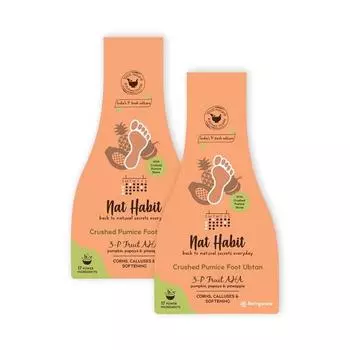 Nat Habit Fresh 3P-AHA Foot Ubtan, скраб для ног с измельченной пемзой | Для облегчения огрубевшей кожи, Глубокое отшелушивание | Предотвращает старение Упаковка из 2 шт.