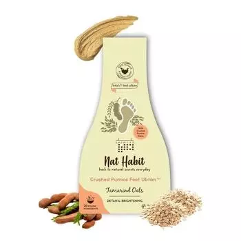 Nat Habit Fresh Tamarind Oats Foot Ubtan, скраб для ног с измельченной пемзой | 100% натуральный, вдохновленный Аюрведой, индивидуальная упаковка