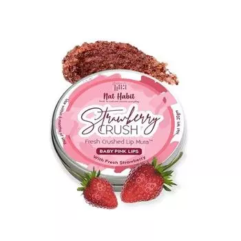 Nat Habit Lip Scrub, Strawberry Crush Lip Mura, маска для губ от нежно-розовых губ, пигментации, обесцвечивания и темных губ Уход за губами(Упаковка 1, 12 г)