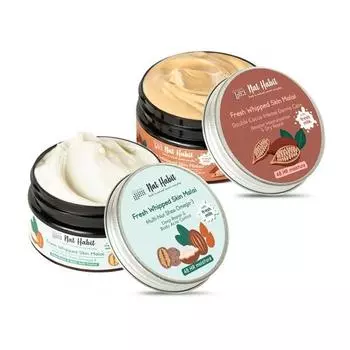 Nat Habit Multi-Nut Shea Omega-3 Fresh Whipped Skin Malai/Крем для глубокого увлажнения - 120 мл каждый (Комбинированный набор из 2 штук)