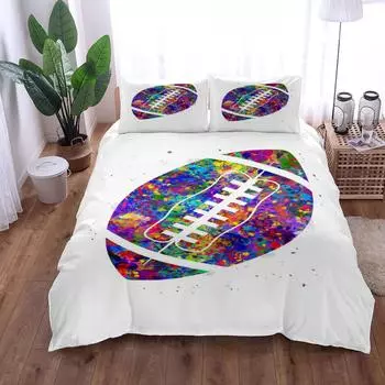 National Rugby Water Art Duvet Cover Set King Queen Double Full Twin Single Size Bed Linen Set EU single(135x200cm)