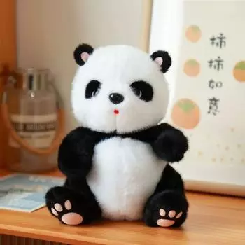 National Treasure Simulation Red Panda Doll Cute Footprint Panda Plush Toy Party Doll Wedding Gift 32cm