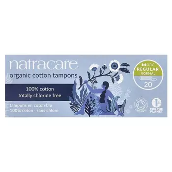 Natracare, тампоны из органического хлопка, обычные, 20 упаковок