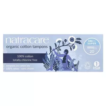 Natracare, тампоны из органического хлопка, супер, 20 упаковок