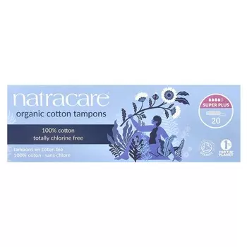 Natracare, тампоны из органического хлопка, супер плюс, 20 упаковок