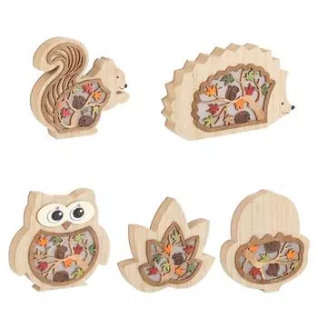 Natural Animal Owl Wall Artwork for Farmhouse FunnyHouse Decoration каштановый