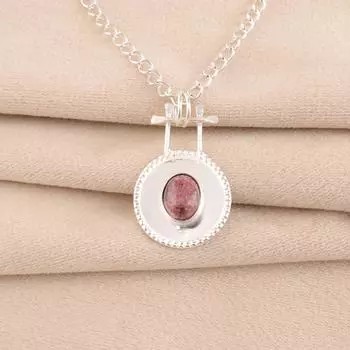 Natural Black Rhodonite Gemstone 925 Solid Silver Jewelry Handmade Pendant 1.4 PP-57-28