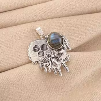 Natural Labradorite Gemstone 925 Sterling Silver Handmade Jewelry Pendant 1.49 CP-28-29