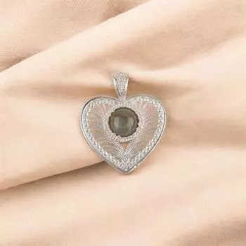 Natural Labradorite Gemstone 925 Sterling Silver Jewelry Handmade Pendant 1.4 CP-15-23