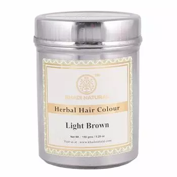 Натуральная краска для волос Светло-коричневая (150 г), Herbal Hair Color Light Brown, Khadi Natural 18.90625