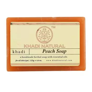 Натуральное мыло ручной работы с Персиком: для увлажнения кожи (125 г), Peach Soap Handmade, Khadi Natural 125g