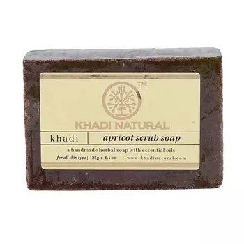 Натуральное мыло-скраб ручной работы с Абрикосом (125 г), Apricot Scrub Soap Hand made, Khadi Natural 6.875