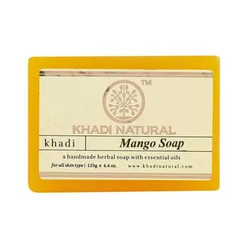 Натуральной мыло ручной работы с Манго: для восстановления кожи (125 г), Mango Soap Hand made, Khadi Natural 6.875