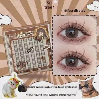 Натуральные накладные ресницы Lishu Fairy Cat Ear — подходят для начинающих и не содержат клея