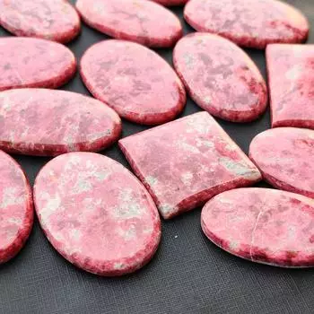 Натуральный норвежский розовый кабошон из тулита, партия драгоценных камней, драгоценный камень для изготовления ювелирных изделий, партия дизайнерских кабошонов. 100 Carat Lot