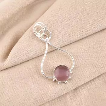 Natural Purple Cat s Eye Gemstone 925 Solid Silver Jewelry Necklace Pendant PP-40-45