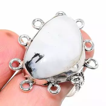 Подарочное кольцо из серебра 925 пробы с натуральным радужным лунным камнем, размер 8 U8K46