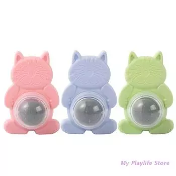 Natural Silvervine Balls Rotatable Catnip Wall Ball Toy Relieving Stress Kitty Catnip Toys Cute & Kitten Toys for Indoor зелёный