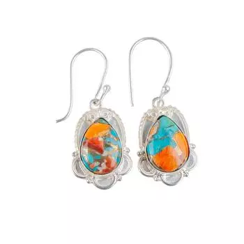 Natural Spiny Oyster Gemstone 925 Sterling Silver Jewelry Earrings 1.50 For Her EE-41-32