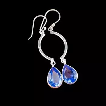 Natural Tanzanite Gemstone 925 Sterling Silver Jewelry Handmade Earrings 2.60 EE-43-6