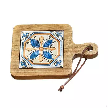 Набор подставок из натурального дерева для домашнего декора - Изолированный коврик под чашку A