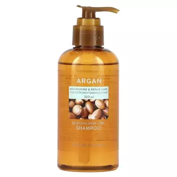 Nature Republic, Argan, шампунь Essential Deep Care, для очень поврежденных волос, 10,14 жидких унций (300 мл)