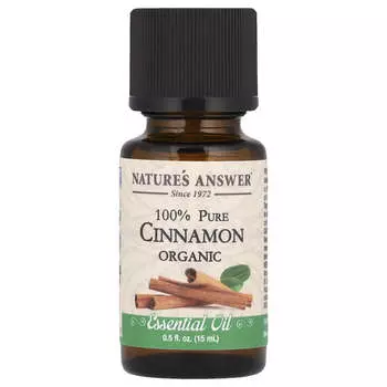 Nature s Answer, Organic Essential Oil, 100% Pure Cinnamon, 0.5 fl oz (15 ml)