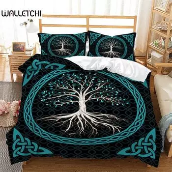 Nature Tree of Life Пододеяльник Микрофибра Mystery Gothic Постельное белье Экзотический кельтский узел Пододеяльник King Queen Для детей Взрослых EU single(135x200cm)