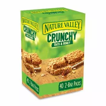 Nature Valley Crunchy Granola Bars Oats Honey 40 Pack 2 батончика в упаковке n