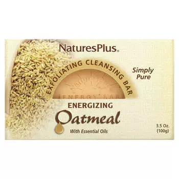 NaturesPlus, Очищающее отшелушивающее мыло с овсянкой, 3,5 унции. (100 г)