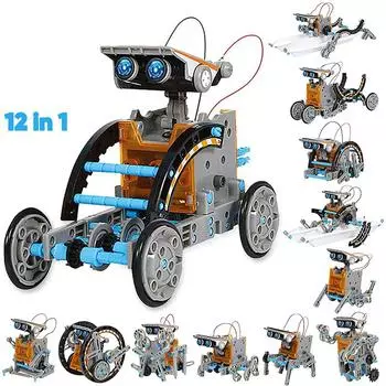 Научный солнечный робот 12 в 1 STEM наборы игрушек развивают образовательную солнечную обучающую робототехническую программную экспериментальную игрушку для мальчика