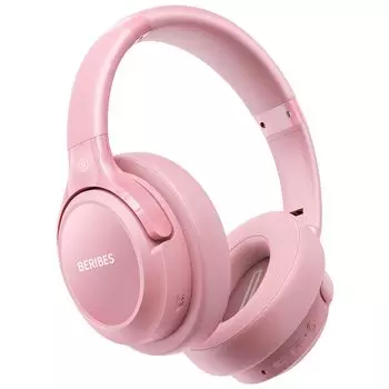 Наушники BERIBES Bluetooth 55 часов воспроизведения 3 режима эквалайзера Беспроводные наушники Вес всего 180 г Удобная посадка Наушники с HD-микрофоном Встроенный HIFI