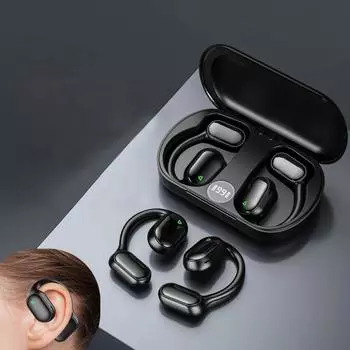 Наушники Bluetooth 5.3 True Wireless с микрофоном Кнопка управления Заушники Водонепроницаемая гарнитура белый