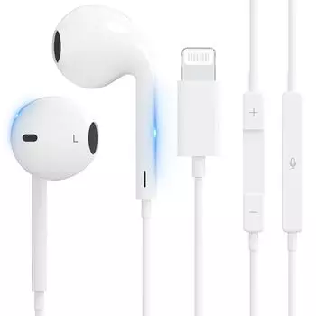 Наушники iPhone MFi подлинные с микрофоном звук Проводные звонки HiFi звук шум нет пульта дистанционного управления громкость маленький совместимы с наушниками Lightning
